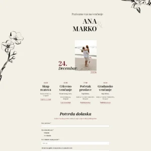 sakura ink digitalna pozivnica za venčanje web pozivnice